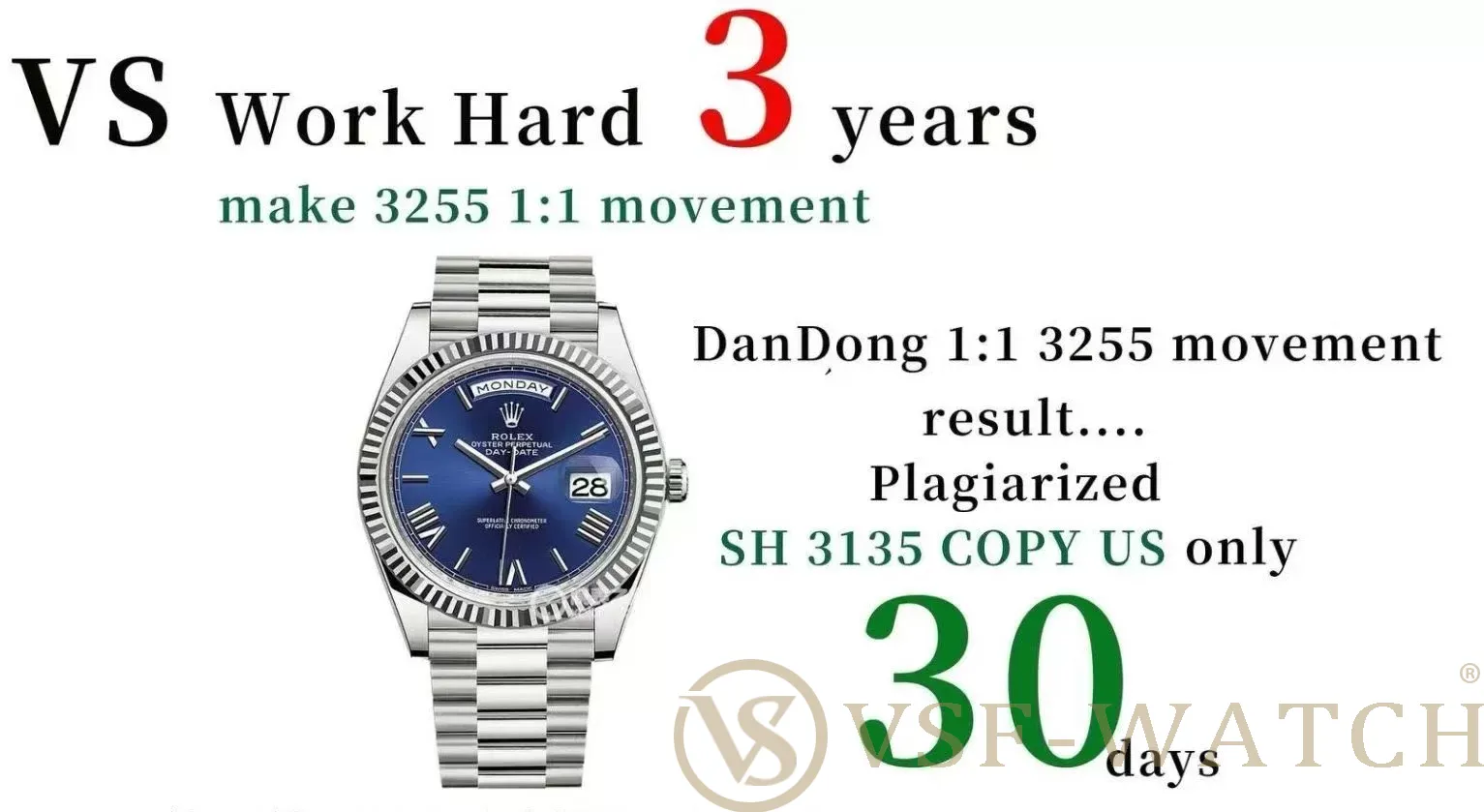 VSF Watch Rolex Day-Date Review: A Perfect 1:1 Super Clone Masterpiece