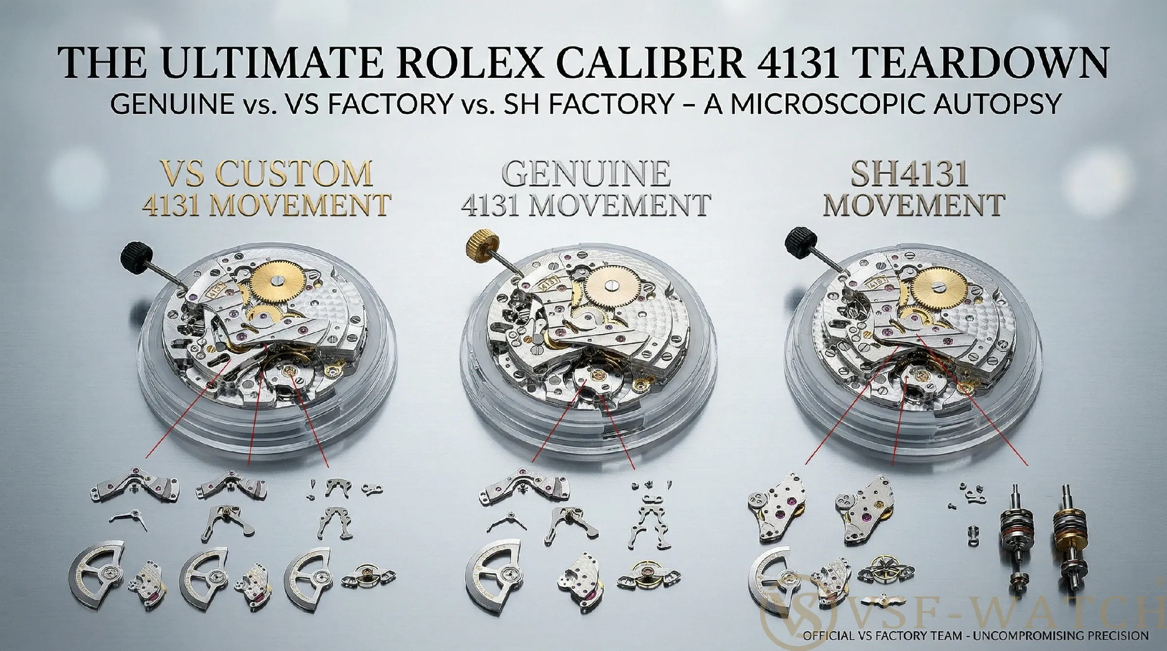 4131 Movement Teardown: Gen vs. VSF vs. SH Factory