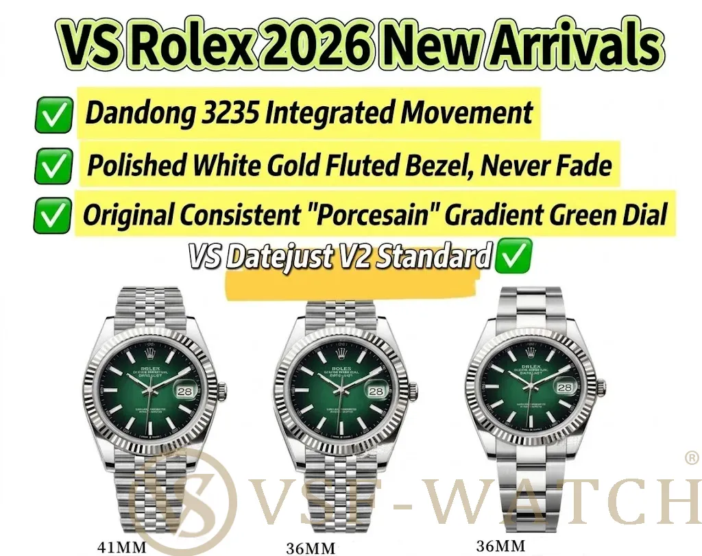 VSF Watch 2026 Rolex Datejust “Gradient Green Enamel” Super Reissue Available (36mm and 41mm)