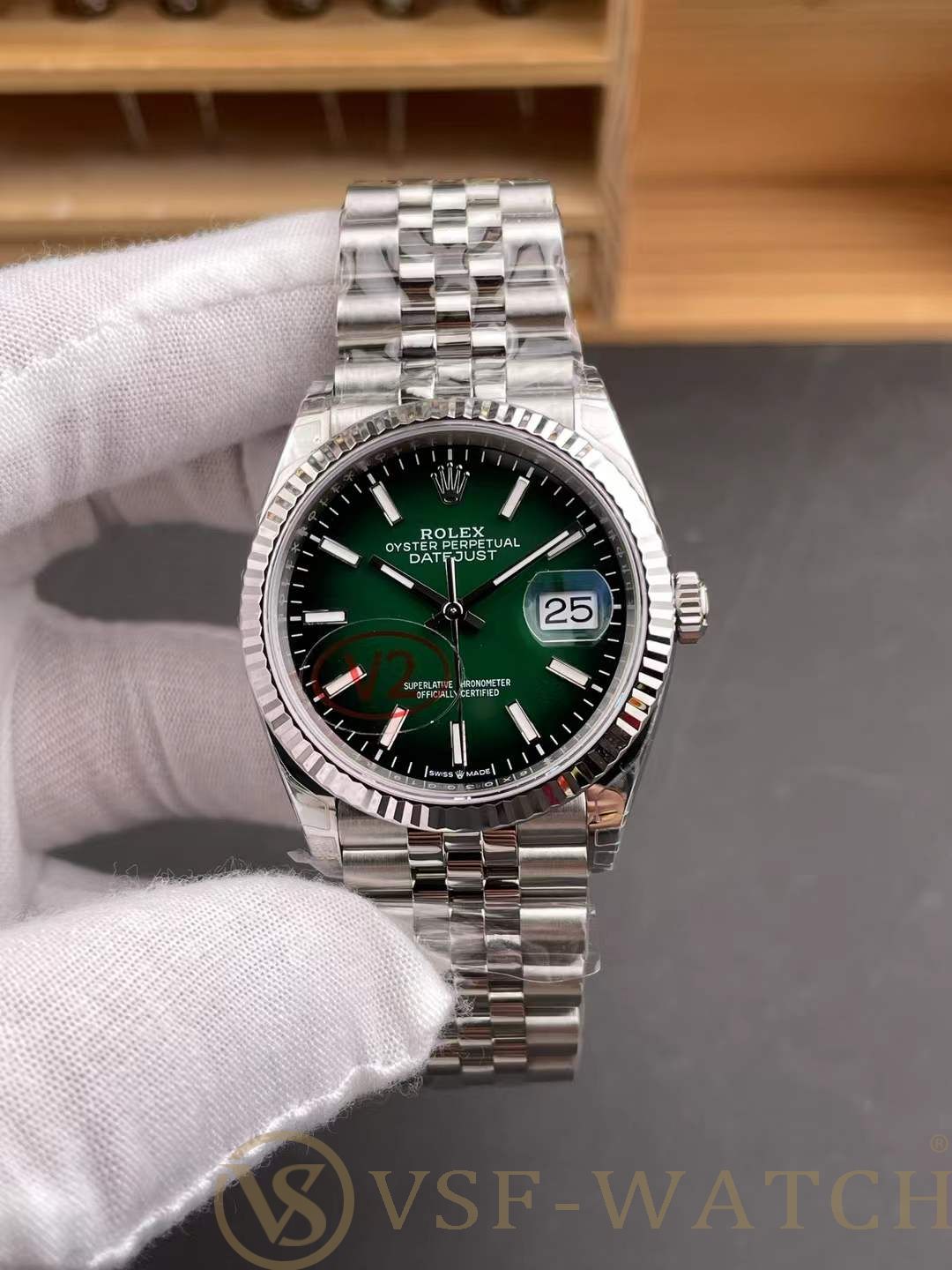 VSF Watch Factory Rolex Datejust 36 Gradient Green Dial (126