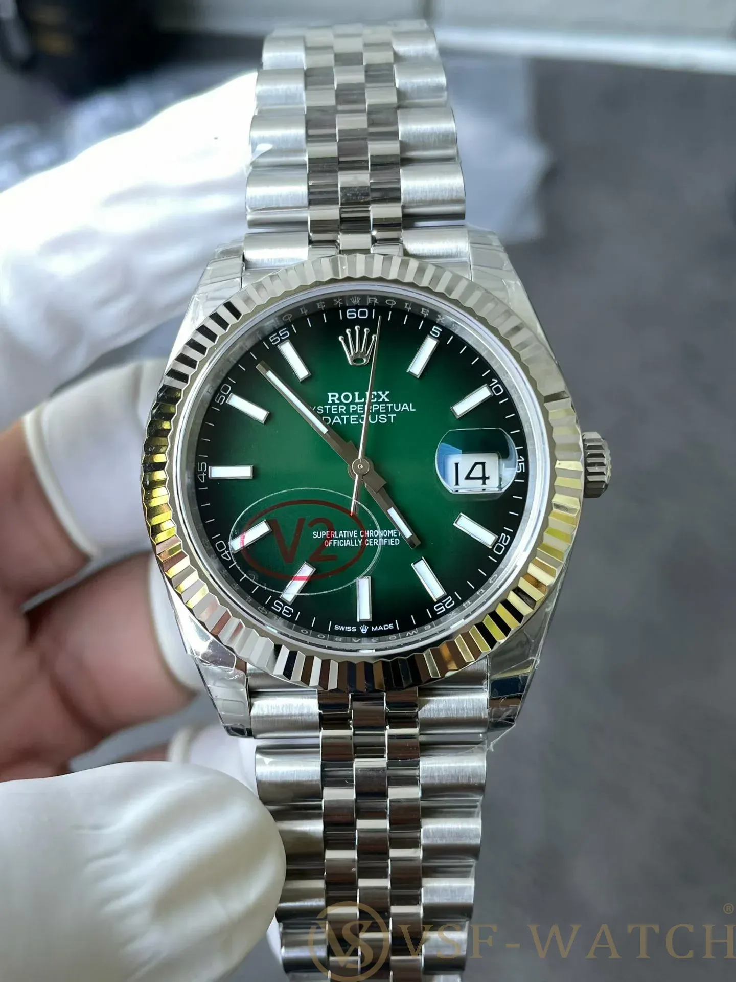 VSF Watch Factory Rolex Datejust 41mm Gradient Green Dial (1