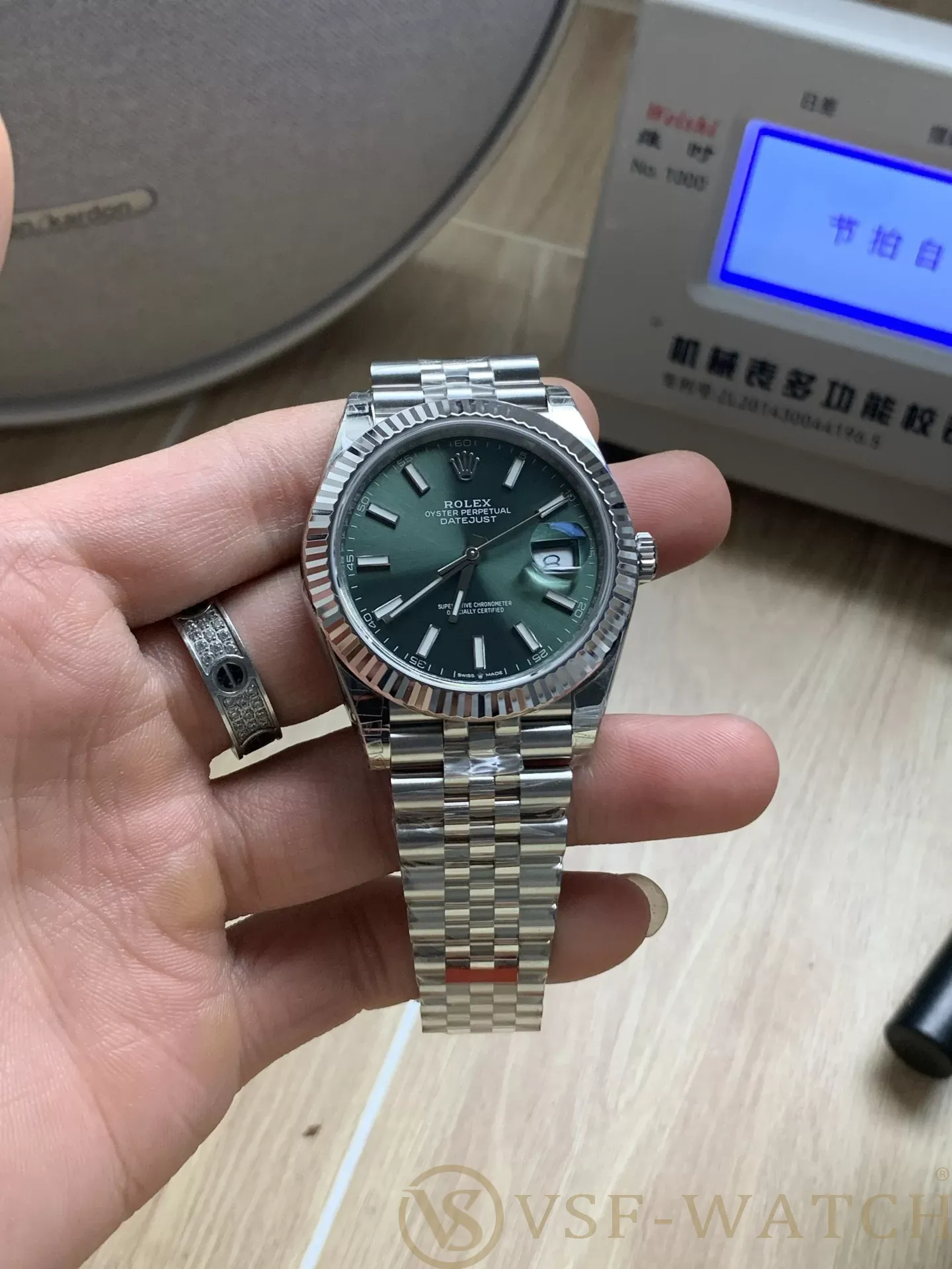 VSF Watch Factory Rolex Datejust 41mm Mint Green Sunburst Di