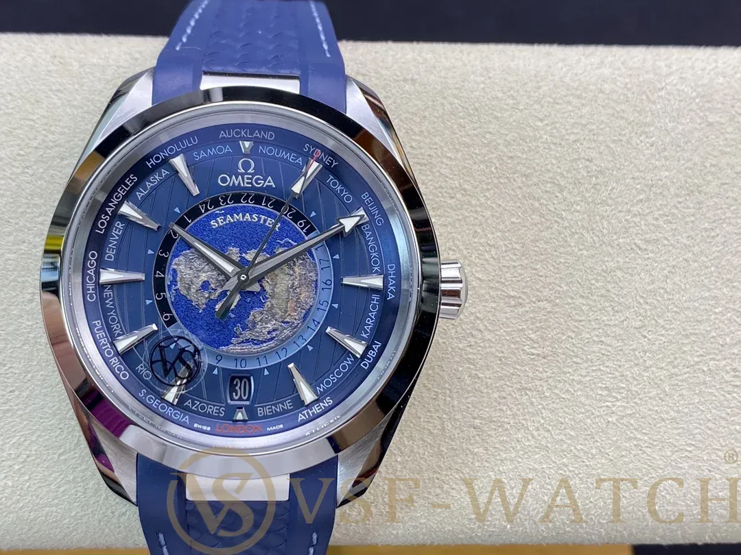 VS Factory Omega Seamaster Aqua Terra Worldtimer 43mm Blue D
