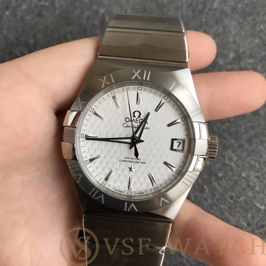 VS Factory Omega Constellation Co-Axial 38mm Silver Textured