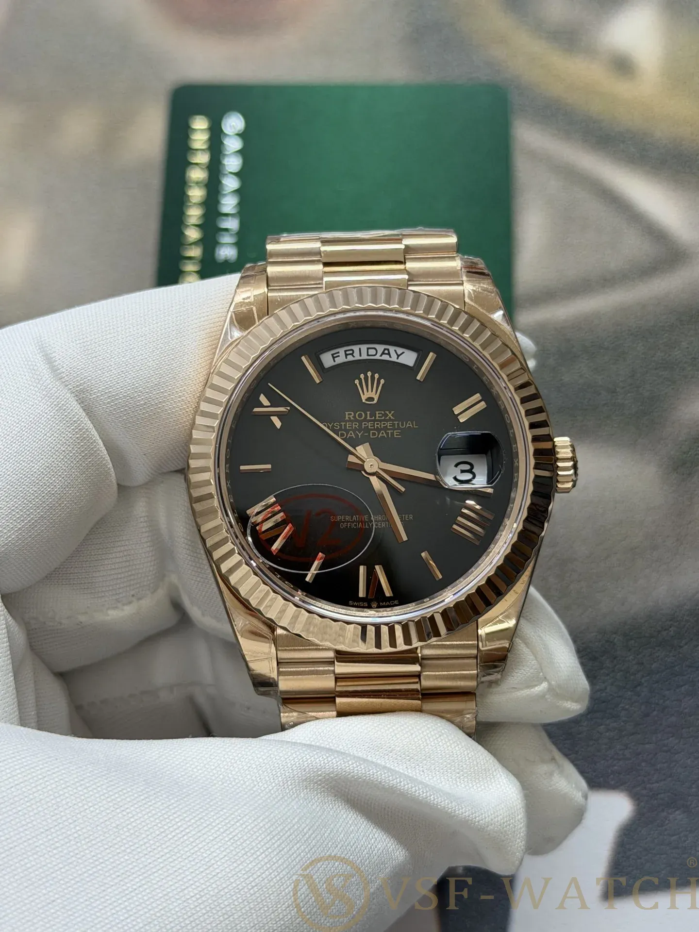 VS Factory Rolex Day-Date 40mm Everose Gold Ombré Grey Roman