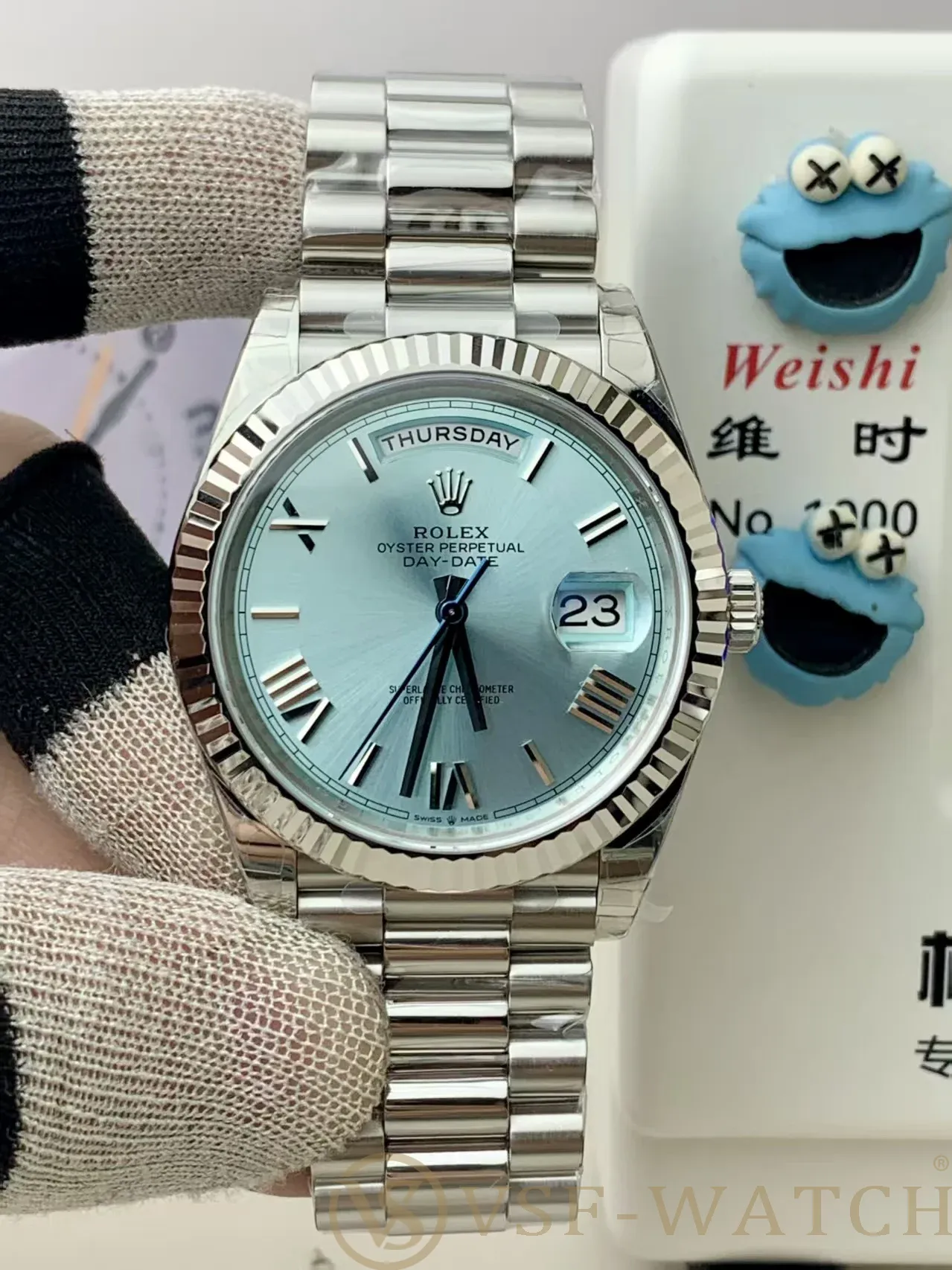 VS Factory Rolex Day-Date 40 Platinum Ice Blue Dial (228236)