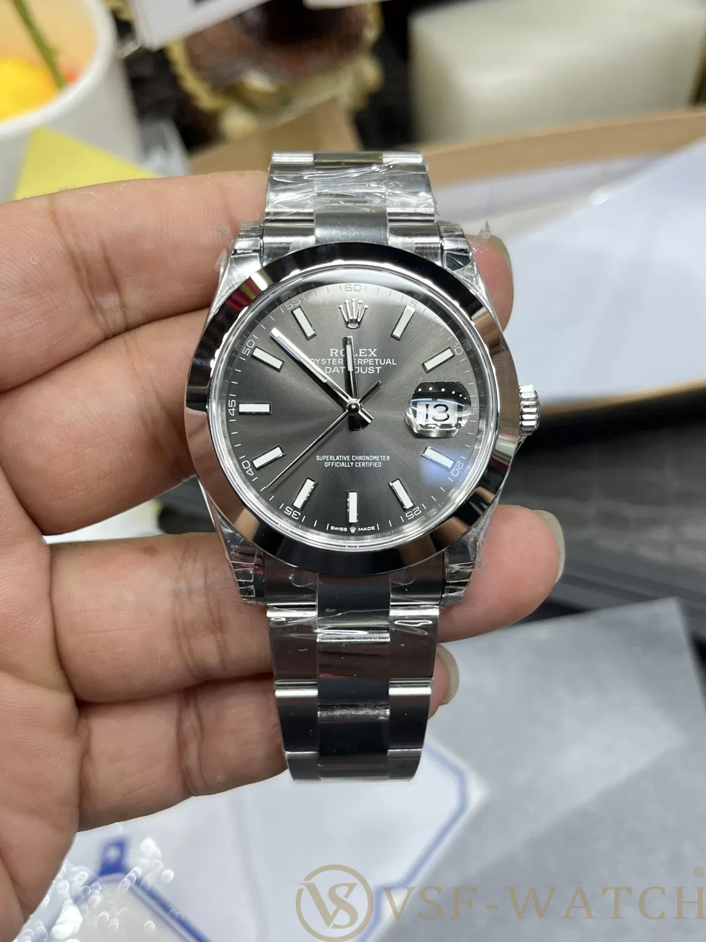 VSF Watch Rolex Datejust 41mm Sunburst Slate Grey Dial Smoot