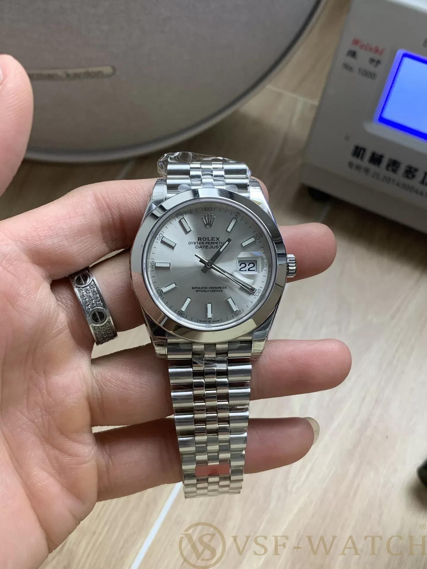 VSF Watch Rolex Datejust 41mm Silver Sunburst Dial Smooth Be